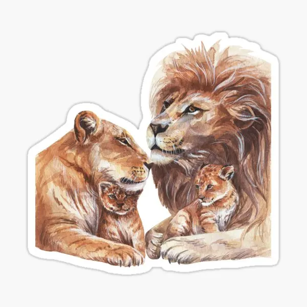 

Lion Family Car Auto Sticker Adhesive Sticker 17CM D1