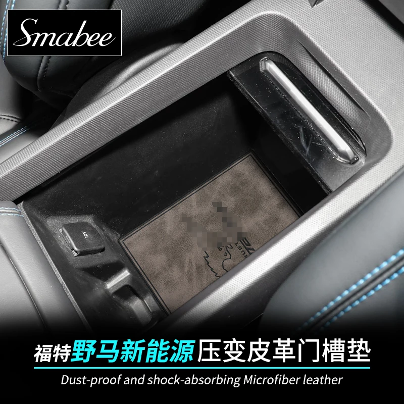 

Anti-Slip Gate Slot Cup Mat For Ford Mustang Mach-E 2021-22 Accessories Door Groove Non-Slip Pad Leather Coaster