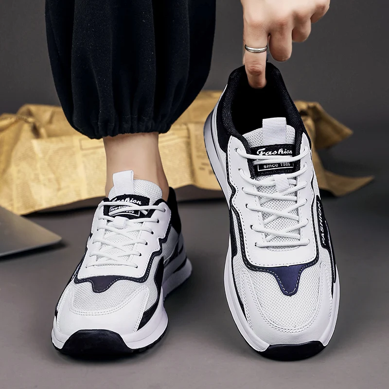 Men's Outdoor Morning Running Mesh Breathable Running Shoes Men's Fashion Leisure Fitness Walking Shoes Sports Running Shoes