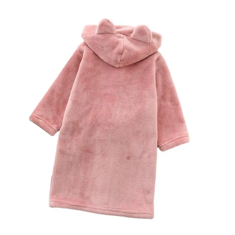 Удлиненные толстовки для девочек плотные фланелевые пижамы детский халат Новое