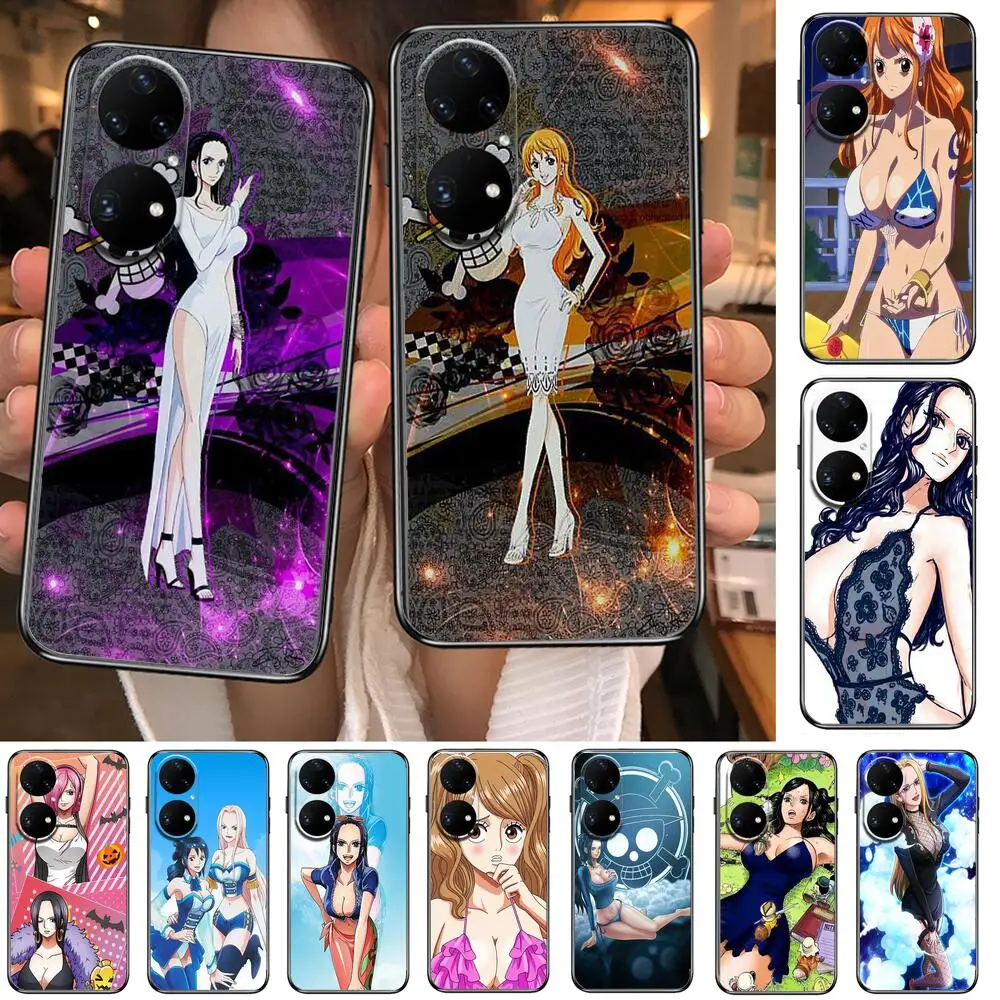 

One Piece 18+ Nami Robin Phone Case For Huawei p50 P40 p30 P20 10 9 8 Lite E Pro Plus Black Etui Coque Painting Hoesjes comic fa