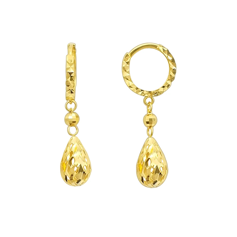 

Fashion Jewelry Oval Shape 18k Real Gold Earrings Womans Earrings