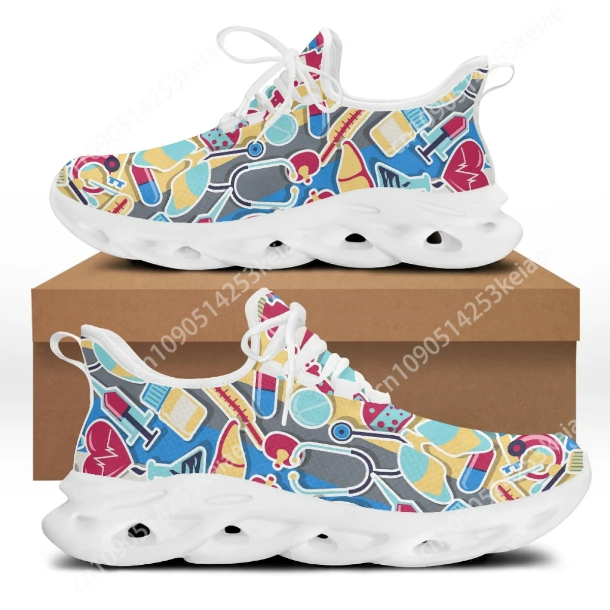 CYWGIFT/весенне-осенние женские кроссовки на плоской подошве с узором медсестры и