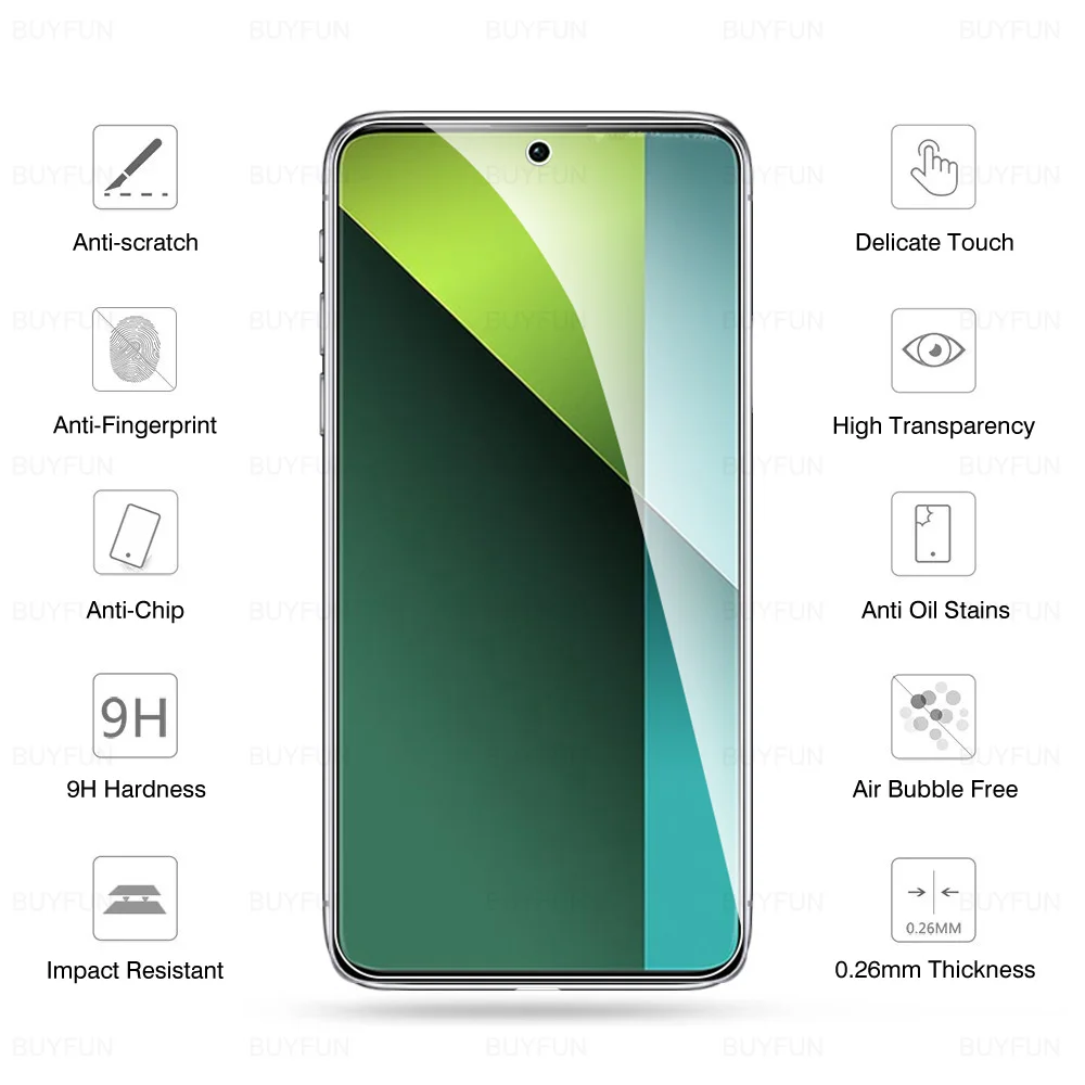 1 - 5pcs для Xiaomi Redmi Note 13 Pro 5G экран закаленное стекло защитная пленка Note13 4G переднее