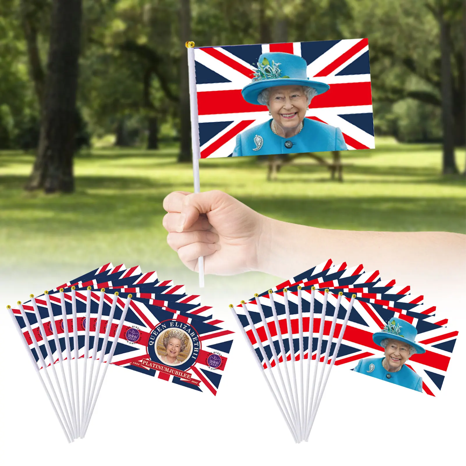 Флаги ручного размахивания в честь 70-летия королевы Елизаветы 10 шт. |