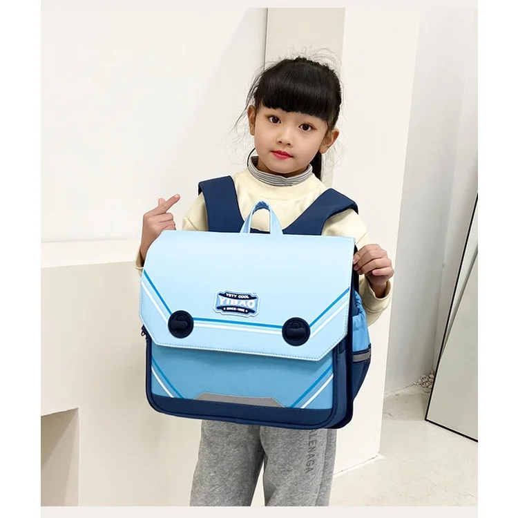 Children School Pupils Simple British Style Horizontal Backpacks New Girls Boys Students High-capacity Schoolbags for Grade 1-6