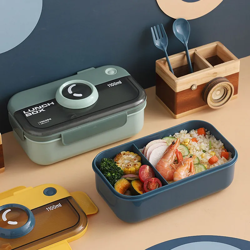 

Hermetic Bento Box Portable Lunch Box With Fork Student Office Worker Microwave Picnic Food Storage Containers Japanese-style