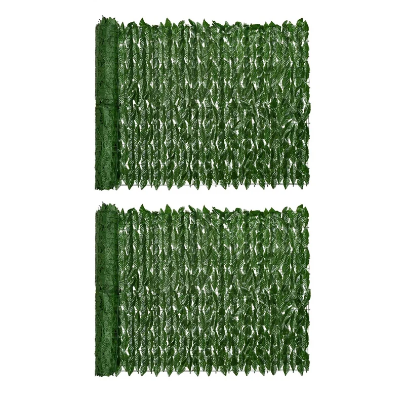 

2X Artificial Ivy Privacy Fence Screen 0.5X3M Artificial Hedges Fence And Ivy Vine Leaf Decoration For Outdoor Garden