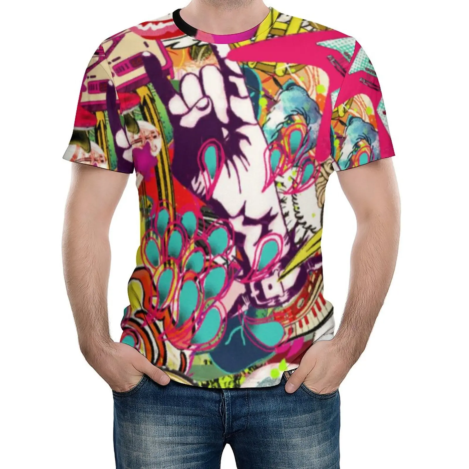 

Kiss Band T-Shirt Men Hair Band Rock Metal Funny T Shirts Beach Harajuku Tees Short-Sleeved Design Oversized Tops