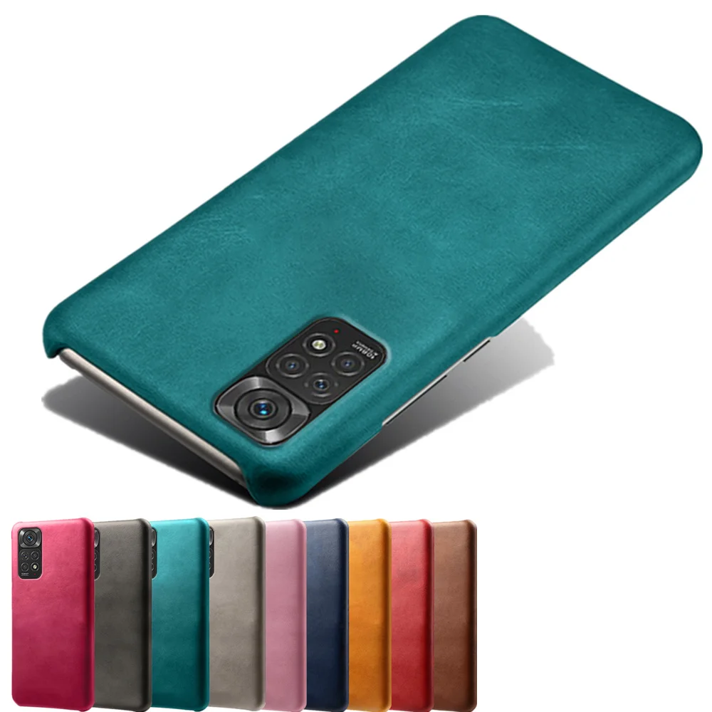 

Redmi Note 11 Luxury Vegan PU Leather Cover For Redmi Note 11 Slim Coque For Xiaomi Poco M4 Pro Redmi Note 11S 11 4G 6.43" Case