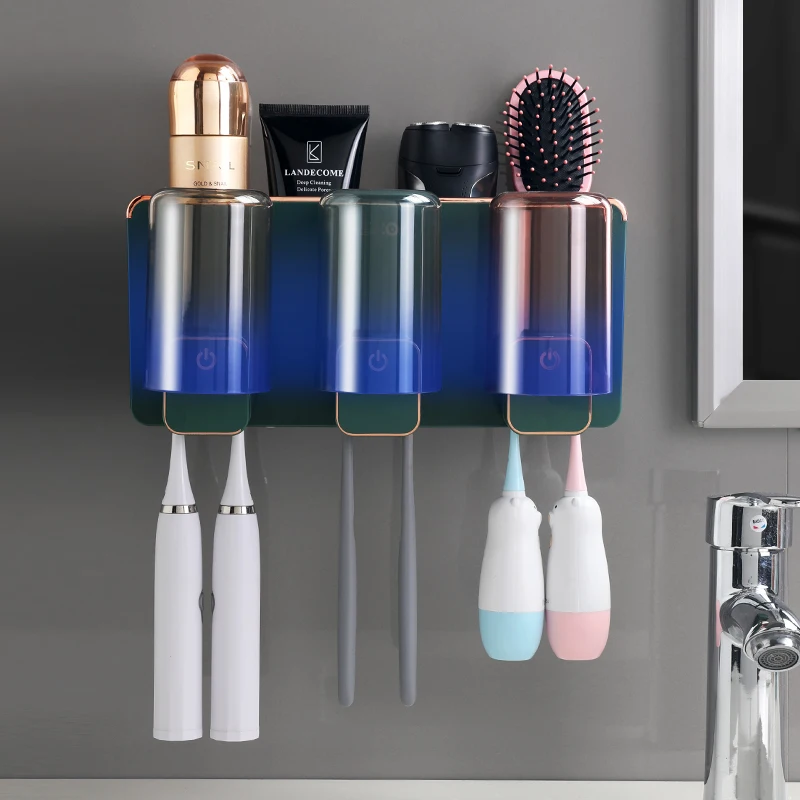 

Electric Toothbrush Holder Toothpaste European Style Disinfect Toothbrush Case Green Luxury Salle De Bains Bathroom Items JD50YS