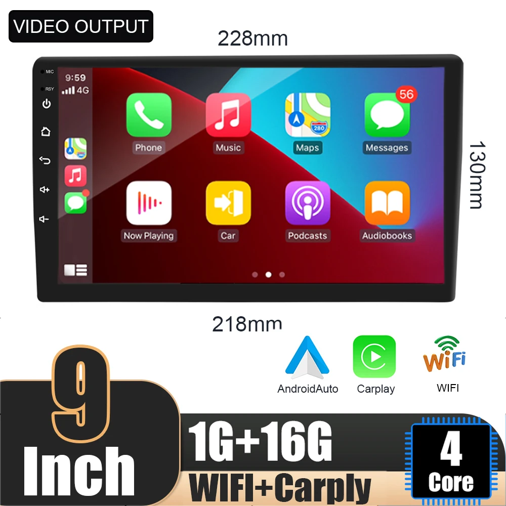 

2 Din Car Radio Android 10.0 MP5 Video Player 1+16GB 7/8/9/10 Inch HD Touch Screen Bluetooth WiFi Multimedia GPS Navigation