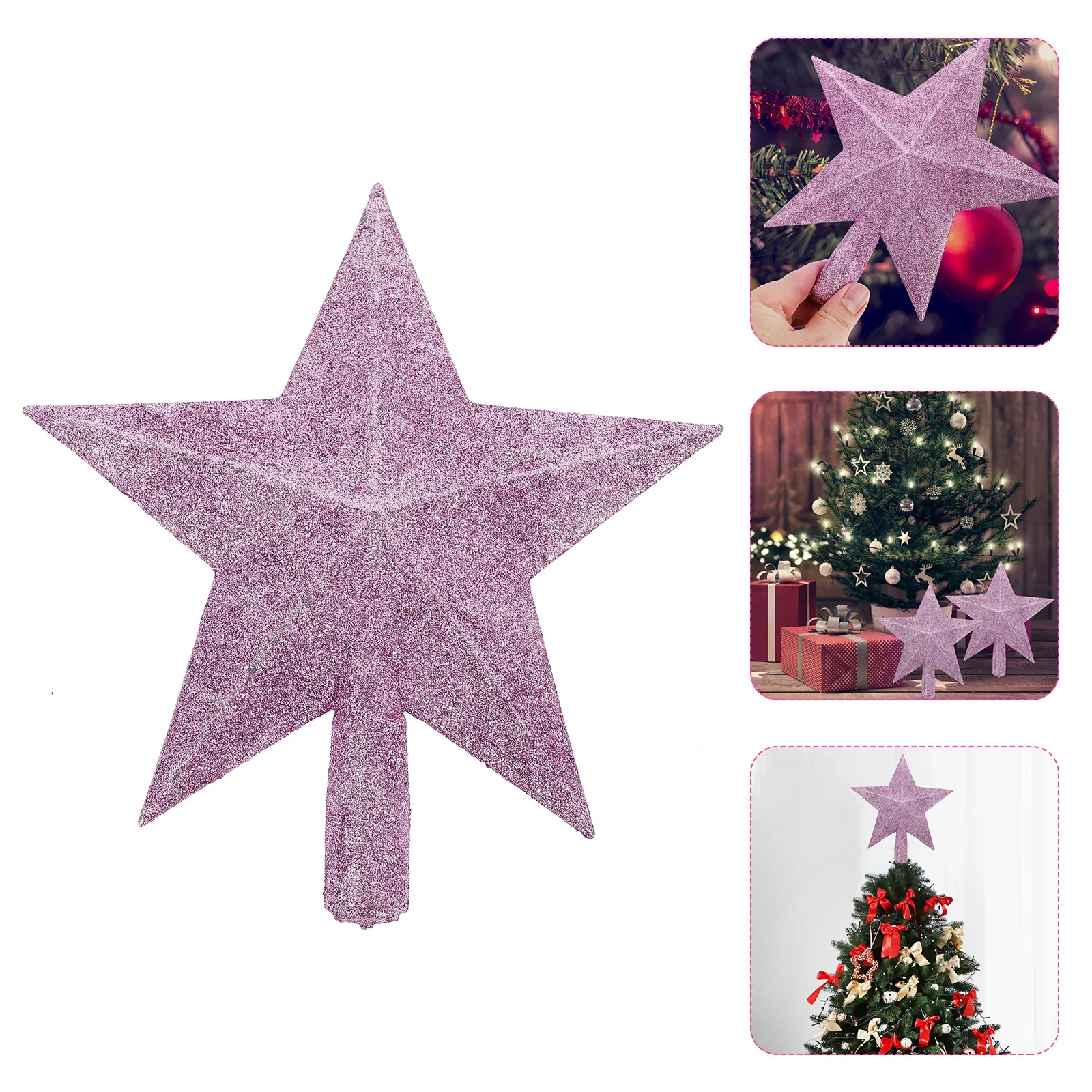

Star Tree Topper Sparkled 5 Point Star Christmas Treetop for Holiday Christmas Tree Decoration ( )