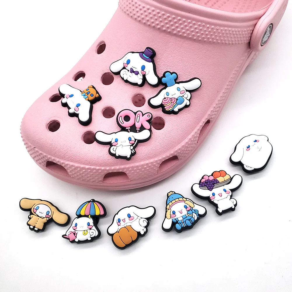 

1pcs Single Sale Sanrio Figure Cinnamoroll Cartoon PVC Sneakers Accessories Shoes Buckle Charm Decoration Kids Women X-mas Gifts