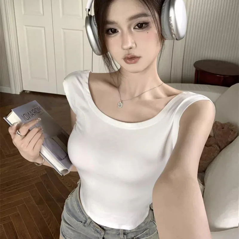 Сексуальные укороченные топы Lucyever с открытой спиной женские корейские