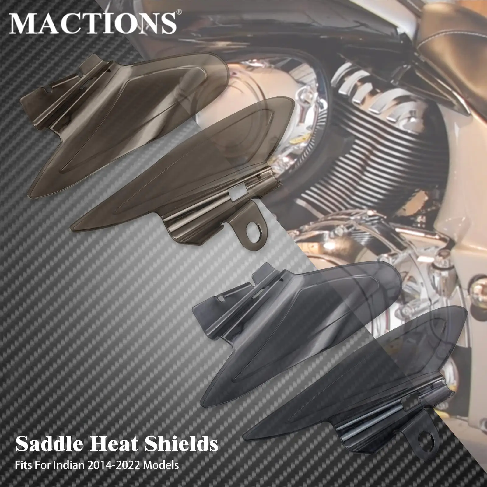 

Motorcycle Reflective Saddle Shield Heat Deflectors Smoke/Grey For Indian Chief Bobber Vintage Classic Chieftain 2014-2021 2022