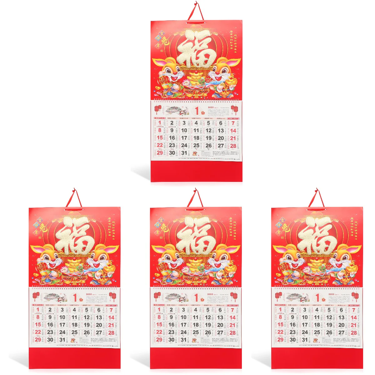 

Calendar Lunar Chinese Traditional Year Spring Hanging Monthly Festival Yearly Day Per Page One Decor Book Rabbit Poster