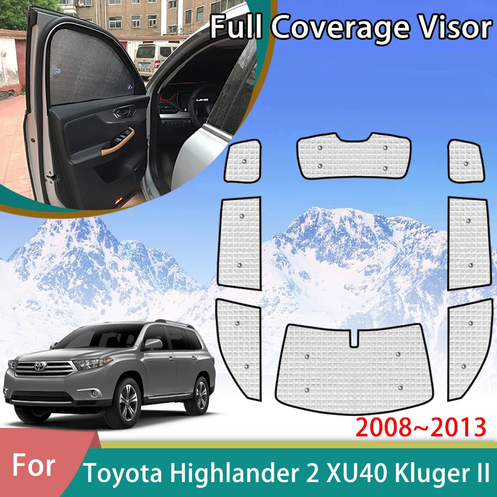 

For Toyota Highlander 2 XU40 Kluger II 2008~2013 2012 2011 Car Sunshade Auto Accessories Window Curtains Sun Protection Stickers