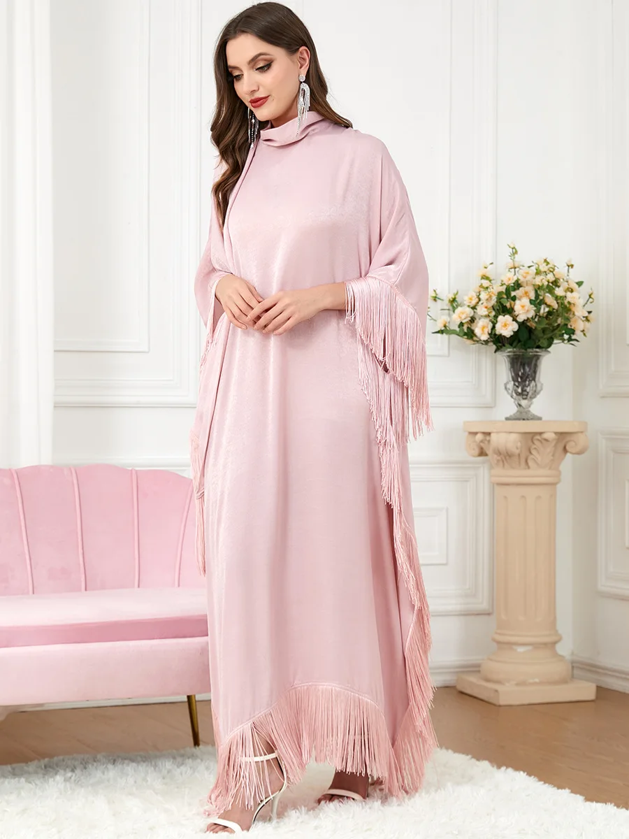 Tassel Abaya for Women 2022 muslim Traditional Boubou  Clothes Abaya Muslim Dress  ramadan eid djellaba muslim dress dubai
