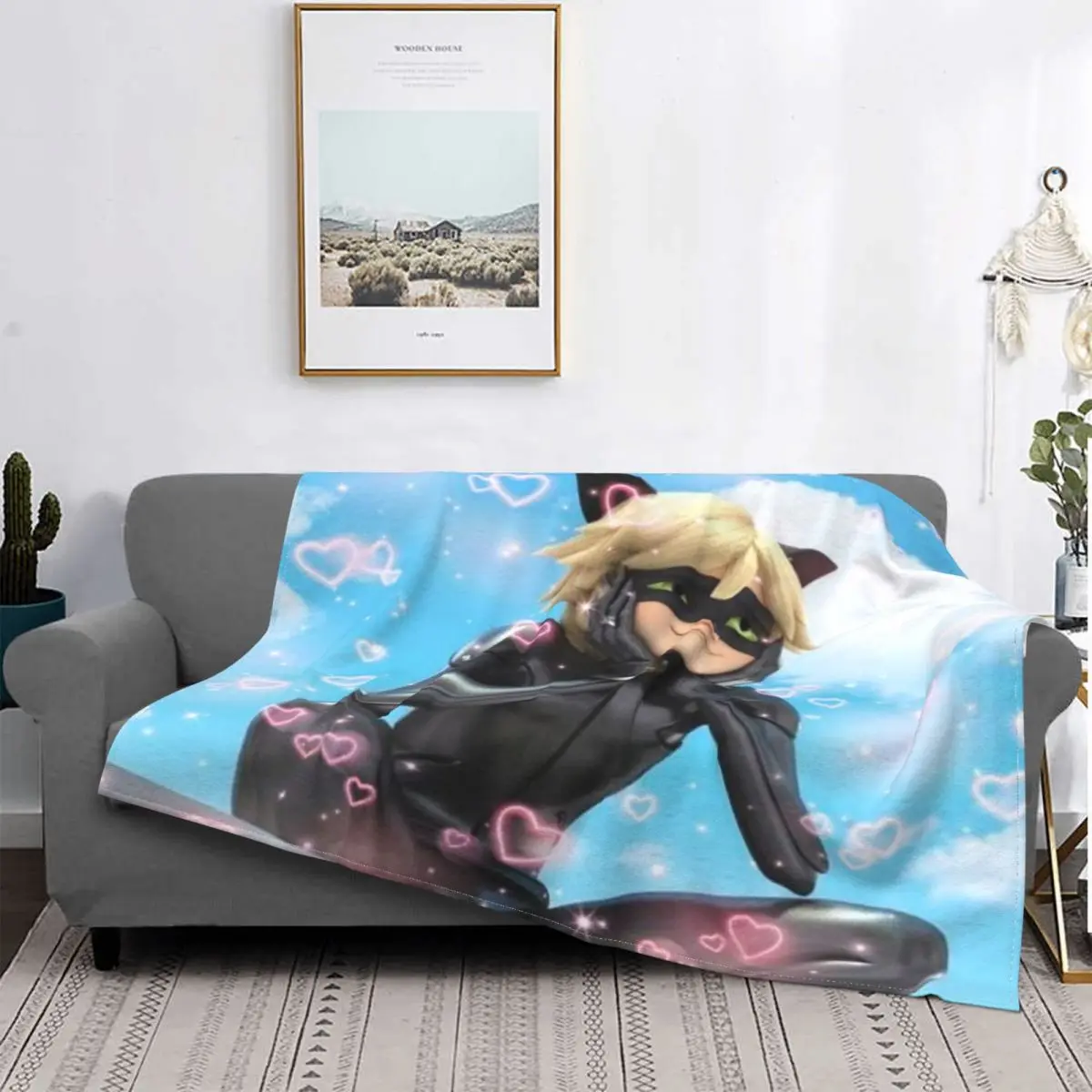 Cat Noir 627 Blanket Bedspread Bed Plaid Rug Bedspread Anime Plush Anime Blanket Blankets For Beds Receiving Blankets