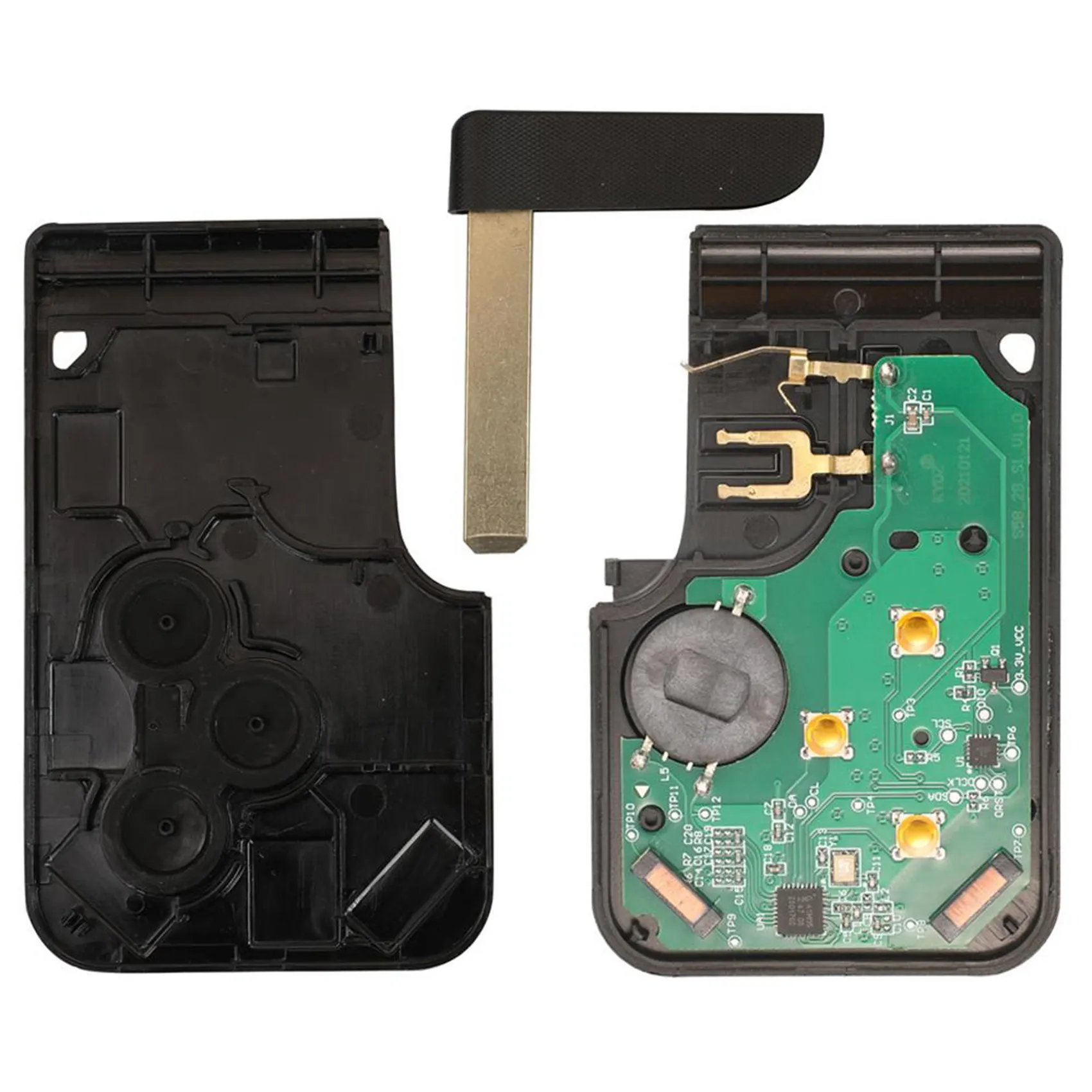 

Ключ-брелок для Renault Megane Car Smart, 3 кнопки, БЕСКЛЮЧЕВОЙ, 433 МГц, ID46 PCF7943