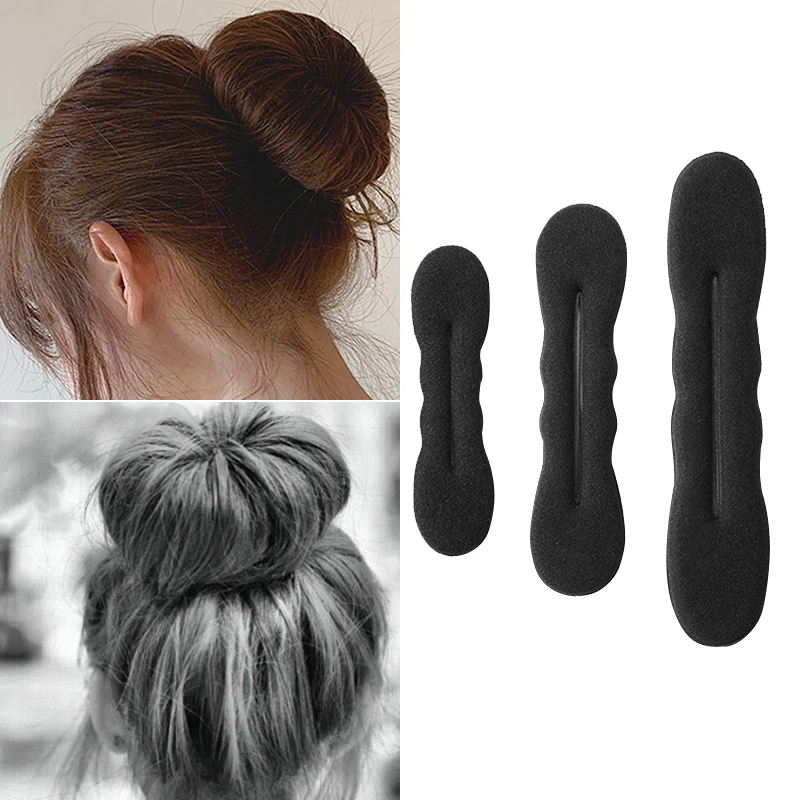 

Multi size Sponge Black Hair Styling Donut Bun Curler Maker Ring Magic Foam Donut Twist Tool Hair Clip