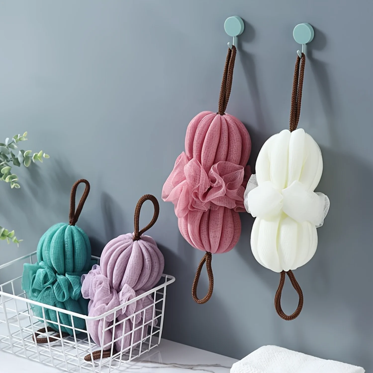 Сетчатый пуф из губки для душа отшелушивающее средство тела люфы с двойными