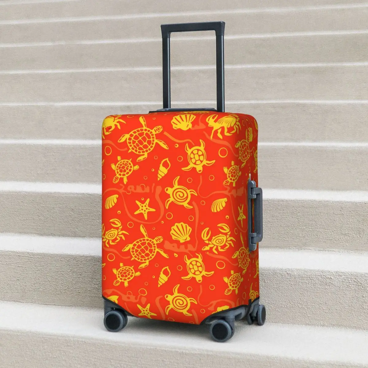 

Sea Turtle Suitcase Cover Ocean Life Print Holiday Cruise Trip Useful Luggage Supplies Protector