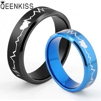 qeenkiss rg813 2022 fine jewelry wholesale fashion new lovers couple birthday wedding gift round titanium stainless steel ring