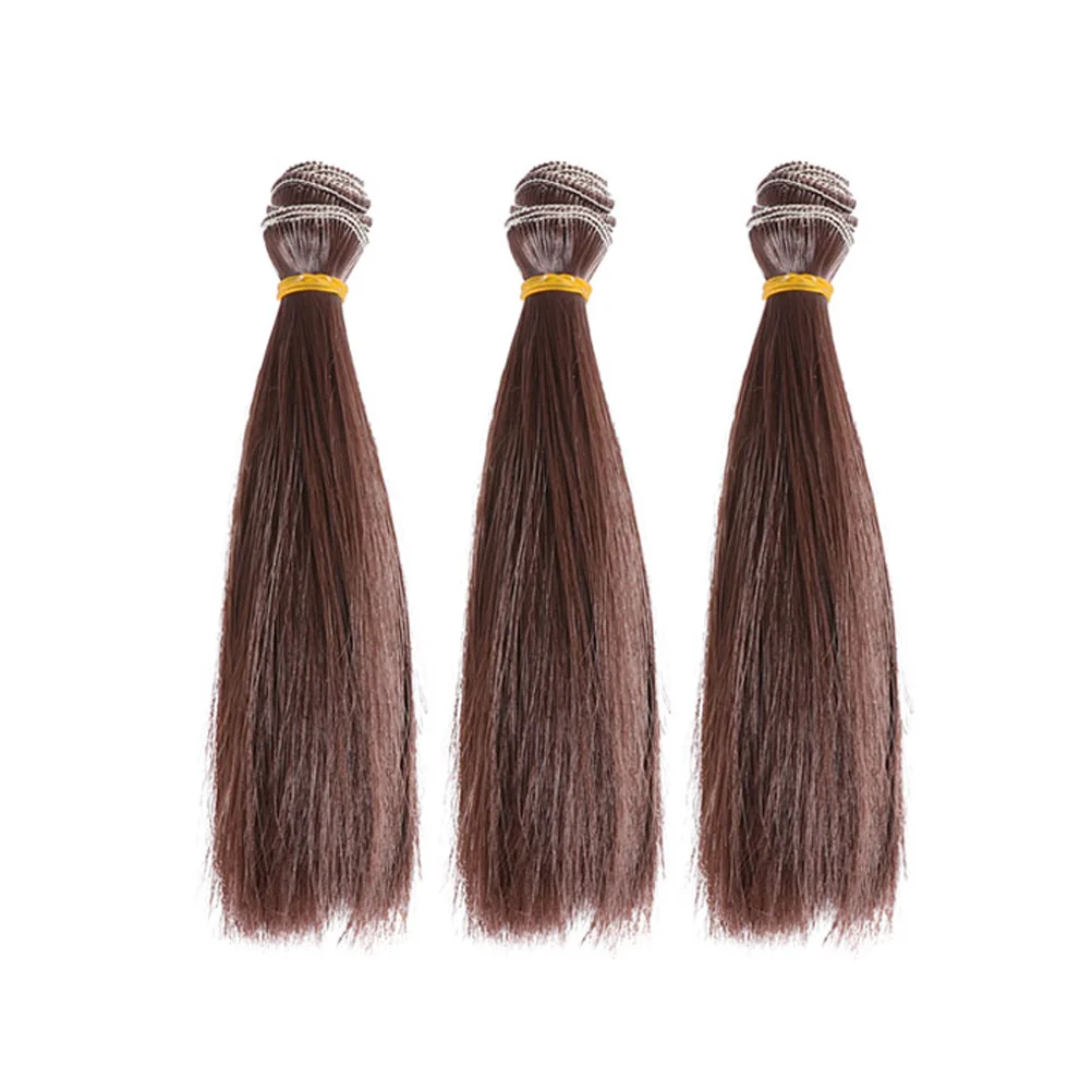 

3PCS Making Heat Resistant Straight Hair Handcraft Wigs for DIY Making Craf 15cm