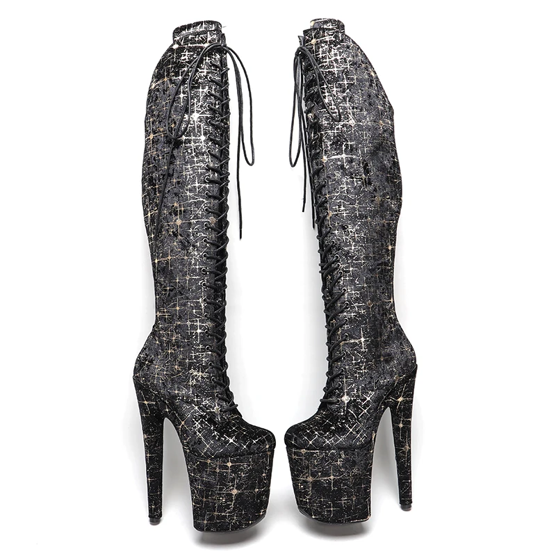 Leecabe 20CM/8inches Pole dancing shoes High Heel platform Pole Dance boots