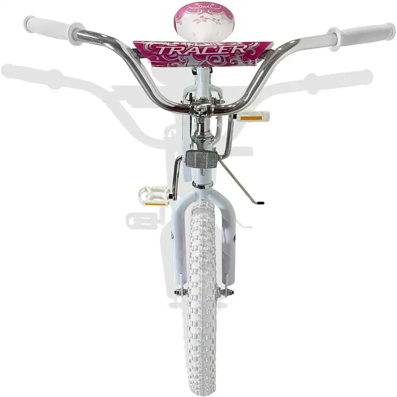 

16" BMX S-Type Frame Coaster Brake Crank Chrome Rims Black Tire Kid's Bike - White