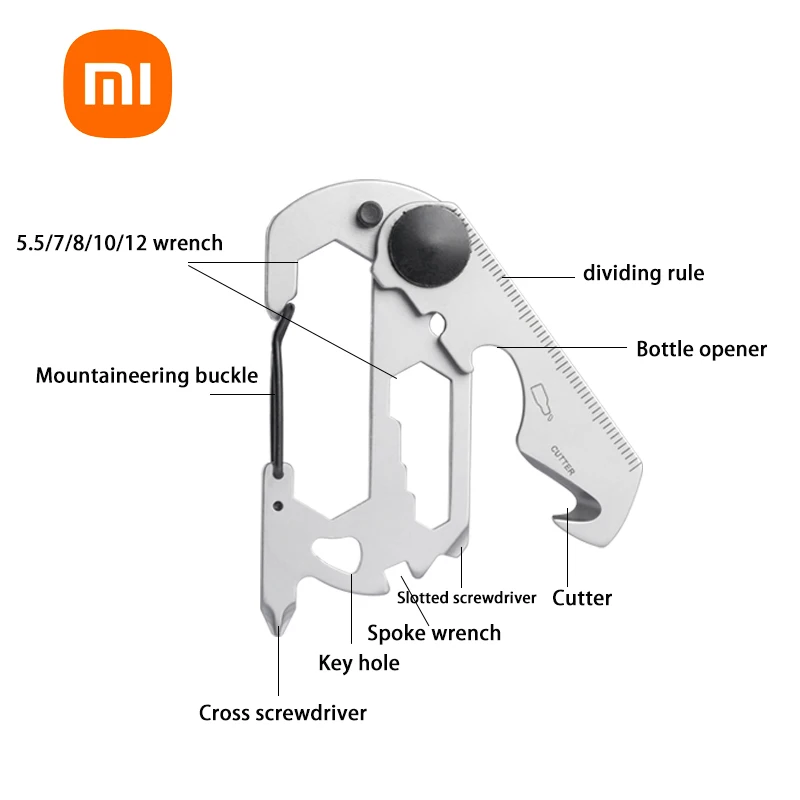 

Многофункциональный гаджет XIAOMI для повседневного использования, портативный брелок для открывания бутылок, отвертка, складной гаечный клю...