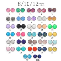 20pair 81012mm stainless steel earrings druzy resin cabochon stud earring for womens summer fashion jewelry lovers girls gifts