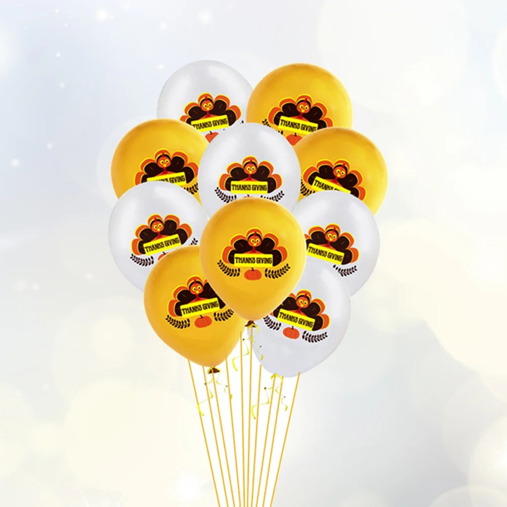 

20pcs 12inch Balloons Latex Maple Leaves Turkey Printing Decoration Party Supplies Balloon for Thanksgiving Day