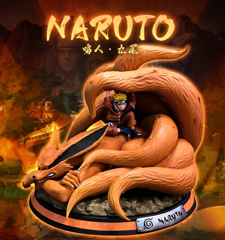 

New Naruto Anime Uzumaki Action Figures Gk Anime figure Giant Statue Model Ornament Of Nine Tailed Demon Fox Gift