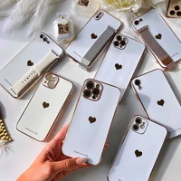 luxury heart letter plated case for iphone 13 pro max xs xr 7 8 plus silicon electroplated gold cover for iphone 12 11 x se 2220