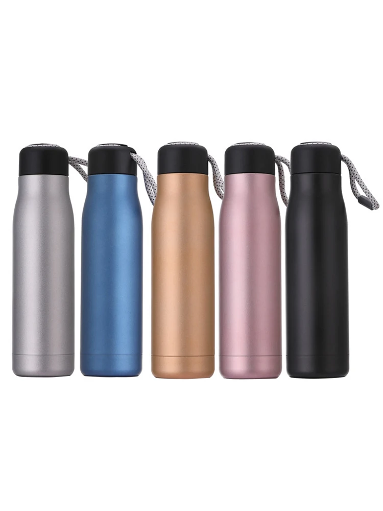 

550ml Water Bottle Stainless Steel Double Wall Insulated Thermal Sports Bottle Leak-Proof Sports Flask for Gym Camping Hiking