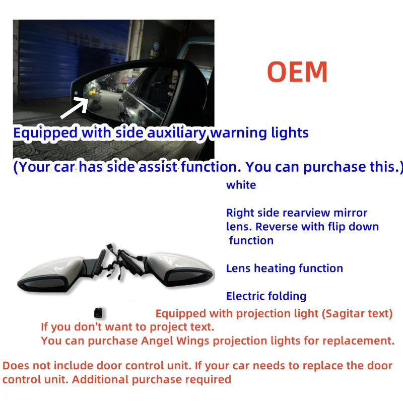 

Для VW 2019 ---- Jetta Sagitar MK7 электрическое складное зеркало заднего вида 17G857507 17G857508