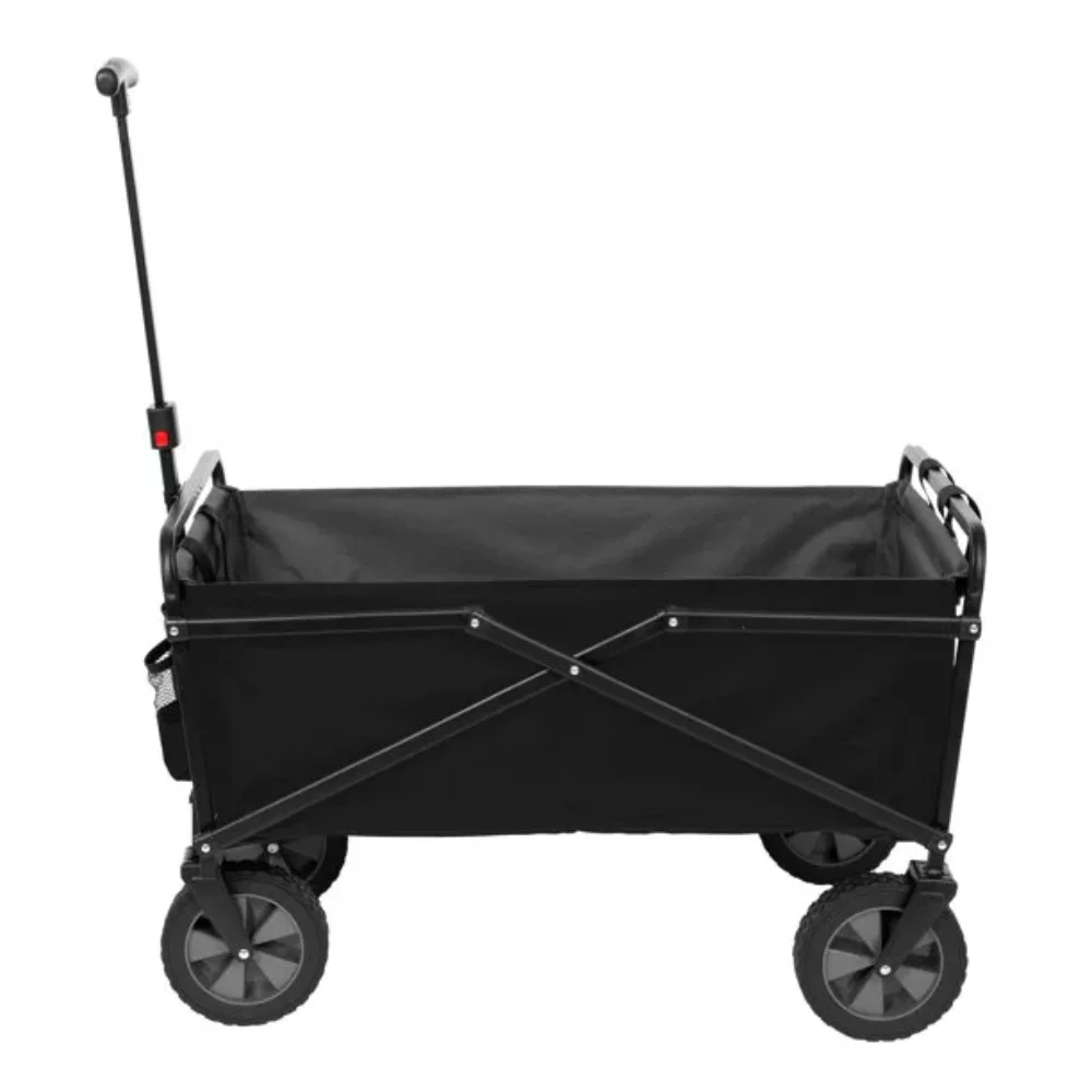 Seina Compact Outdoor Folding Utility Wagon, Black cart  trolley