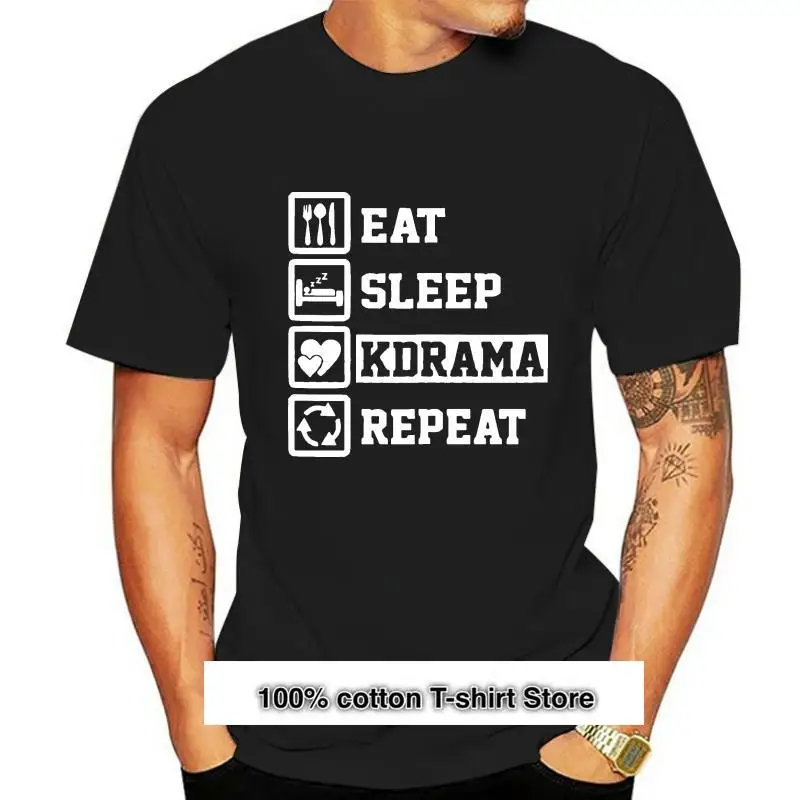 

Camiseta Kpop для женщин, camisa Eat Sleep Kdrama Repeat kpop, 6739