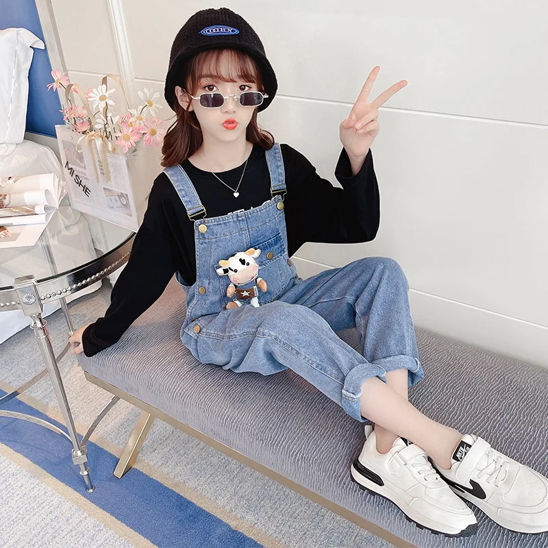 YourSeason Spring Baby Overalls Fashion Cartoon Bear Jumpsuits Pants For Girl Size Cotton Jeans Korean Clothing |