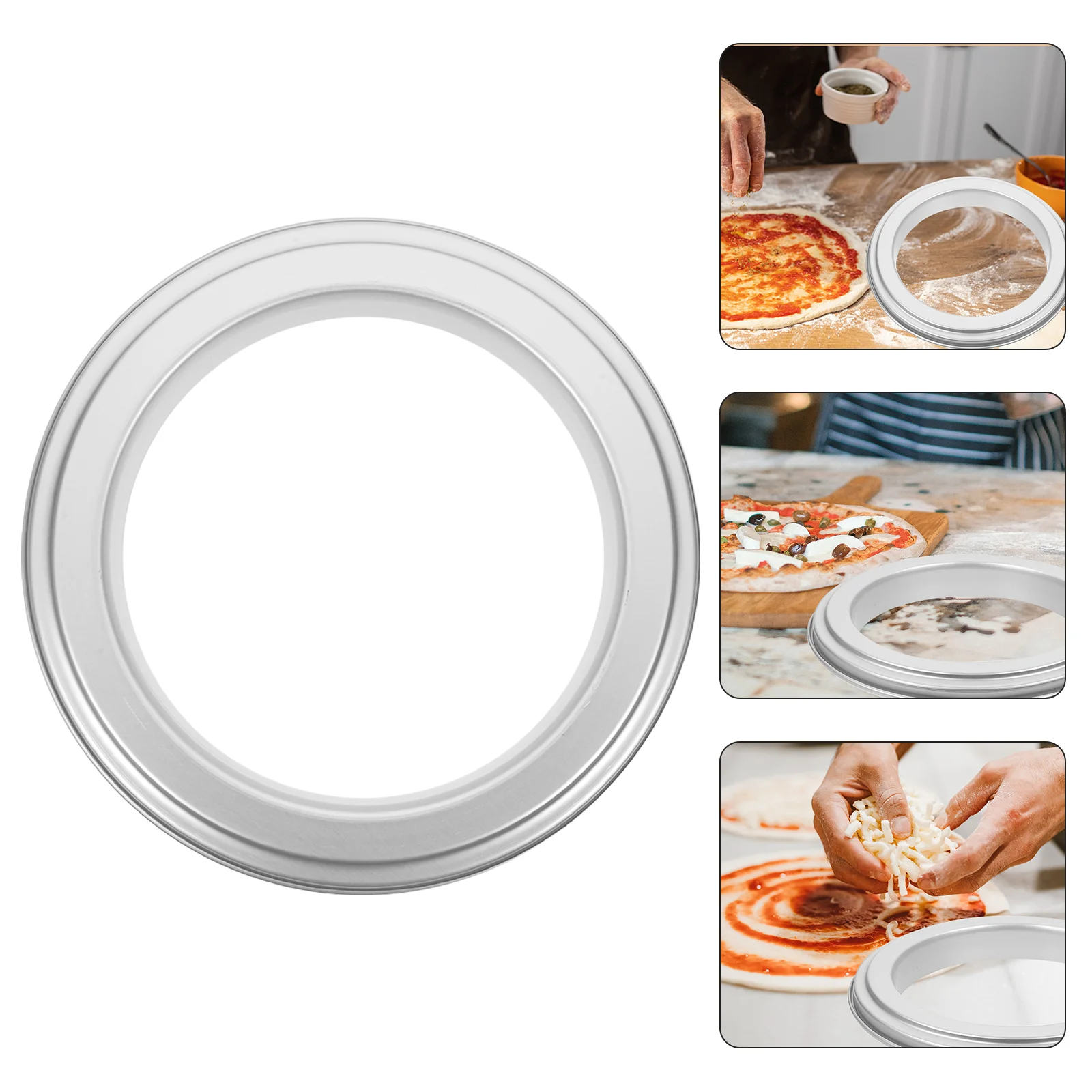 

Pizza Ring Baking Metal Tool Seasoning Sprinkling Kitchen Accessory Saucingmold