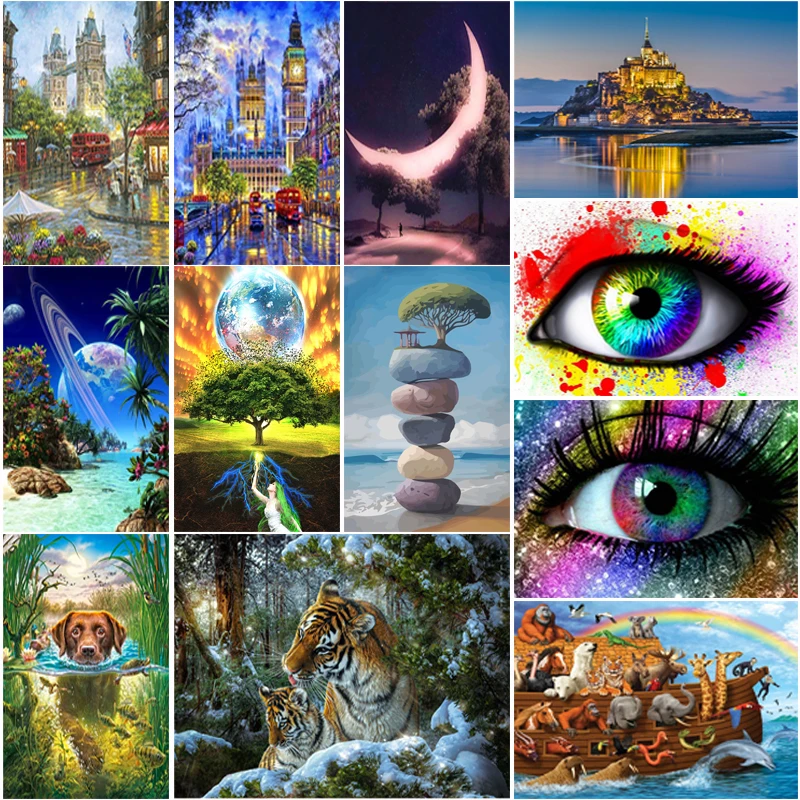 

Алмазная 5D картина «сделай сам», пейзаж, полноразмерная вышивка с квадратными стразами, мозаика с животными, украшение Стразы для дома, пода...