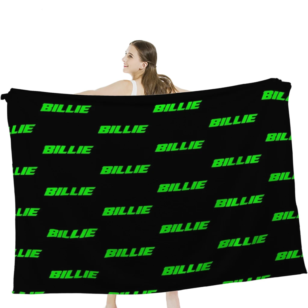 

BiIlie (black bg) Throw Blanket Airplane Travel Decoration Soft Warm Bedspread