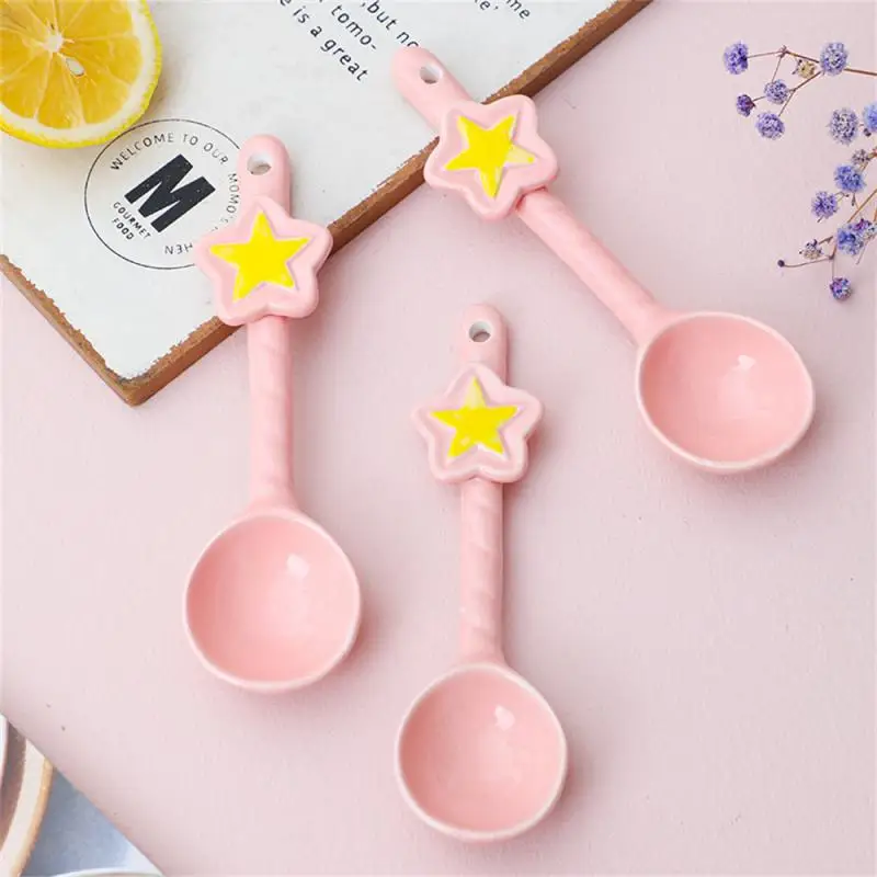 

Home Dessert Spoon Girl Cute Dream Heart Star Spoon 2023 Portable Soup Spoon High Quality Ceramic Spoon Rice Spoon Household