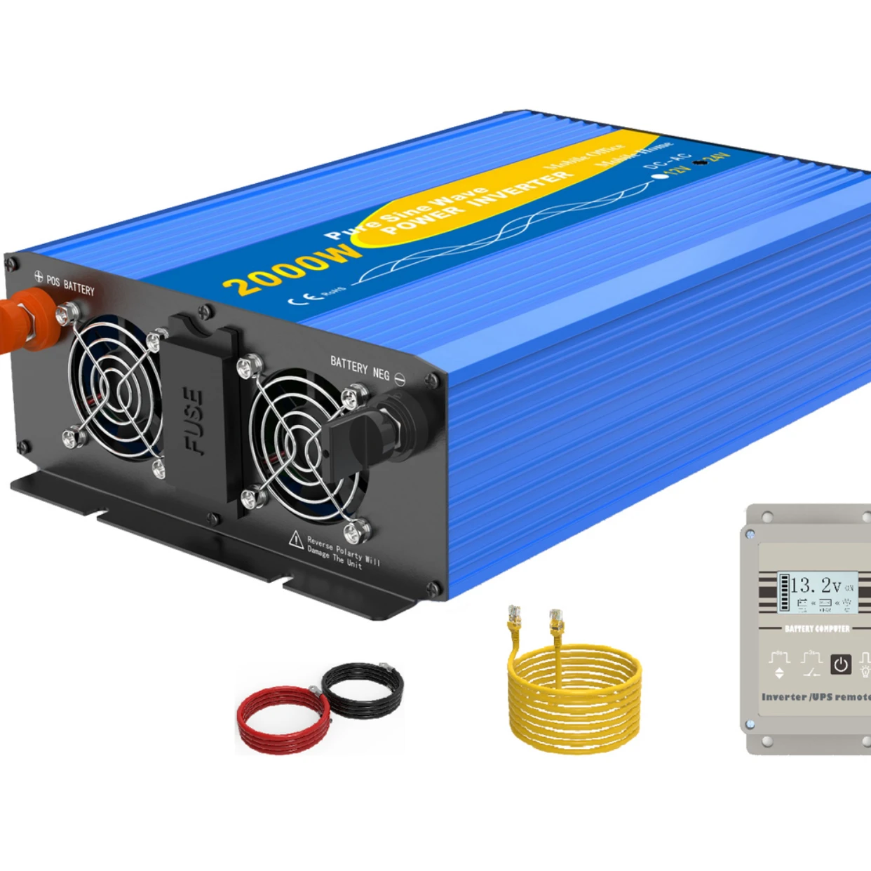 

Высокочастотный сетевой преобразователь питания с пультом дистанционного управления, 2000 Вт, 24 В постоянного тока в 220/230 В/240 В переменного т...