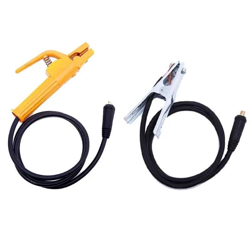 

2Pcs/set 500A 2M Electrode Holder Welder Clamp 300A 1.5M Ground Clamp with Cable Connector Welding Machine Accessories