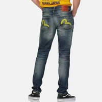 2022 retro japan style new y2k mens small seagull print jeans high quality jeans hip hop long straight jeans japanese style