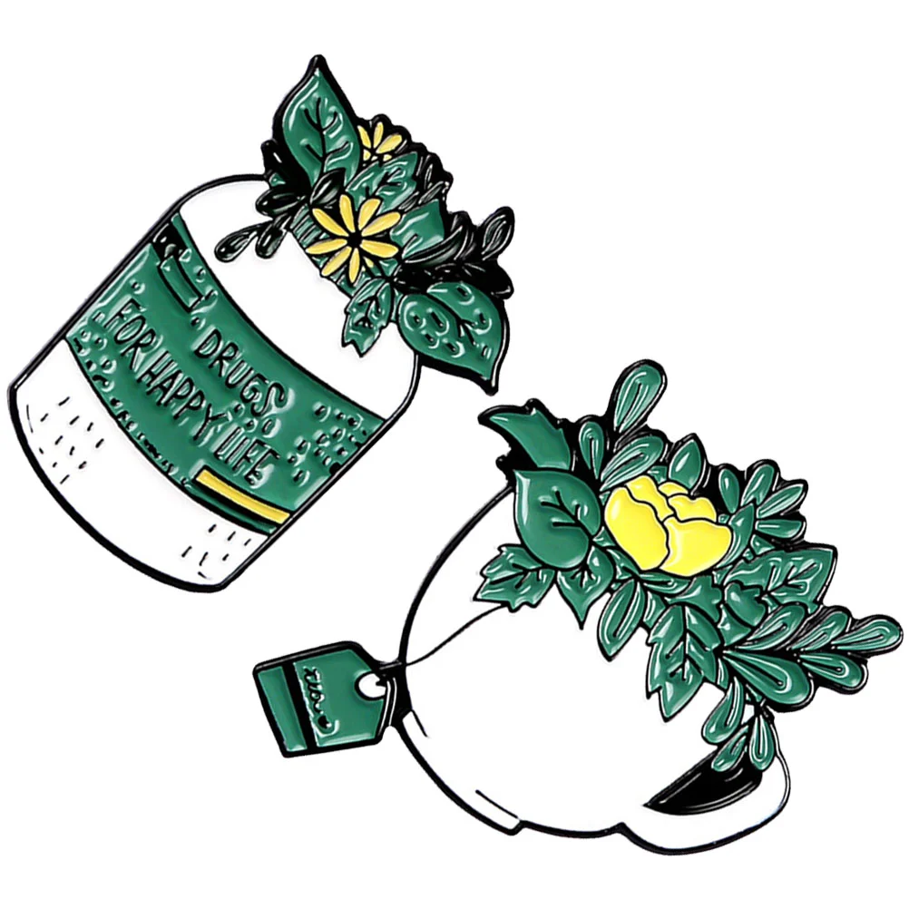 

2Pcs Plants Brooch Creative Breastpin Delicate Corsage for Clothes Home